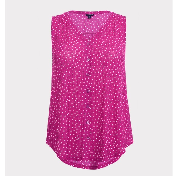 Torrid 5 Magenta Star Print Tank Top - Picture 3 of 13